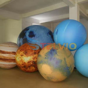 Decoración de Fiesta Temática Espacial, Planeta Inflable, Tierra Inflable, Luna, Nueve <span class=keywords><strong>Planetas</strong></span> Colgantes, Modelo LED - Product Image 5