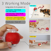 Balle interactive intelligente électrique pour chat avec son d'oiseau, auto-roulante, rechargeable, jouet interactif pour chat avec corde