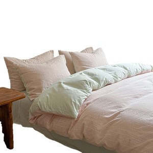 Jacquard <b>Striped</b> Pure Cotton Bedding Set 40s Yarn Dyed Double Layer Duvet Cover <b>Sheet</b> Pillowcase Set - Product Image 5