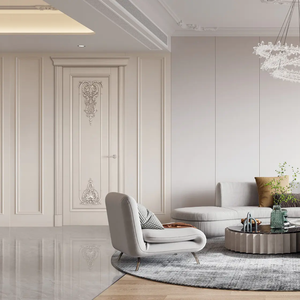 Espaces d'intérieur luxueux et décoration Fabricant-Spec Matériaux Porte en bois Panneau fixe pour le salon - Product Image 3