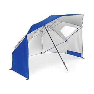 Parasol de plage populaire pour camping en plein air, en acier inoxydable robuste, imperméable, protection UV, logo personnalisable, pour 3-4 adultes - Product Image 1