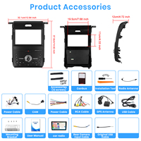 Podofo pour Ford F150 2013-2014 9 ''Android autoradio cadre 4 + 64G sans fil Carplay Android Auto/WiFi/GPS autoradio personnalisation