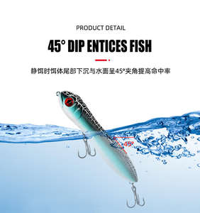 Nouveau 10cm 16.5g Serpent Tête Crayon Poisson Leurre Wobblers pour Brochet Surface Appâts Artificiels Long <span class=keywords><strong>Shot</strong></span> Plastique Leurres De Pêche Appâts - Product Image 5