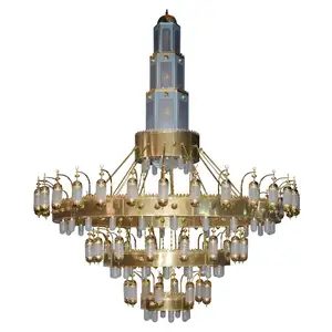 Mosque Large Gold Islamic Project Lamp Moroccan Lighting Mushlim Lamp Church Masjid Chandelier