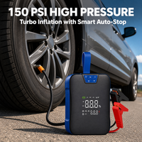 Démarreur de batterie 1000A, compresseur d'air 150 PSI, batterie externe 10000 mAh pour moteurs essence 6L et diesel 4L, charge rapide, outil d'urgence portable pour voiture
