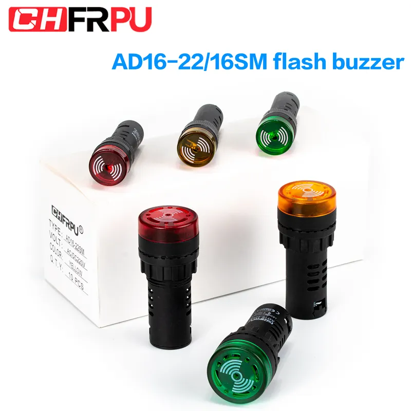 แฟลช LED ไฟสัญญาณเตือน Buzzer AD16-22SM (AD16-16SM) พร้อมไฟสัญญาณแฟลช LED Buzzer ไซเรนพร้อมสกรูเทอร์มินัล