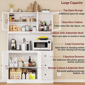 Oem/odm wenfeng מטבח ארון אחסון דלת זכוכית עמדת משטח תחנת משטח בר מגרות חומר עץ - Product Image 4