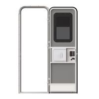 Accessoires pour caravanes, porte d'entrée pour camping-car en profilé aluminium 597x1816mm, porte de caravane avec rideau et fenêtre en verre trempé