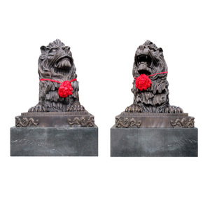 Copper Lion Sculpture European Style Large Outdoor Statue For Plazas Hotels Banks Office Buildings - Product Image 3