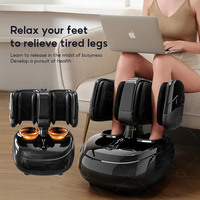 Fabricant de rouleaux de pétrissage électriques sacs gonflables à chaleur circulation sanguine par compression machine de massage 2 en 1 jambe fendue pied mollet