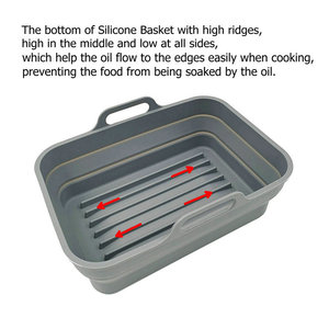 Revêtements en silicone épais sans BPA pour friteuse à air, paniers doubles pliables, <span class=keywords><strong>pot</strong></span> en silicone <span class=keywords><strong>rectangulaire</strong></span> pour plats de cuisson Af400UK - Product Image 5