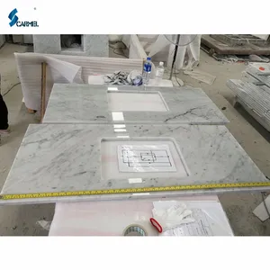 China Factory Promotion Price Marble Vanity Tops With A Sink For Hole Hot Selling Vanity Countertop Worktop