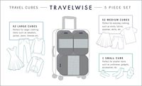 Sac d'emballage de bagages TravelWise Compression en nylon de qualité supérieure personnalisé avec trousse de toilette Cubes d'organisation Lot de 5