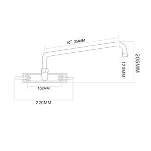 Grifo de Cocina Moderno de Latón Cromado de Alta Resistencia con Válvula de Cerámica, Mezclador de Fregadero de Doble Palanca para Uso Doméstico y en Restaurantes - Product Image 2