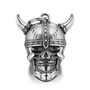Pendentif casque de Viking en acier inoxydable, style rétro, unisexe, cadeau, yunnique - Product Image 1