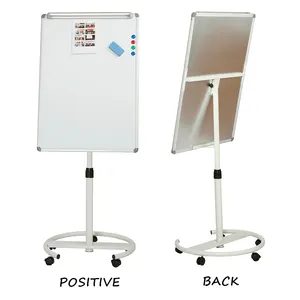 标准尺寸办公室可移动挂图白板带轮子的磁性书写白板