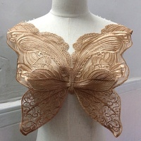 Multi Colors Polyester Mesh Broderie papillon Lace Neck Applique LT2598A