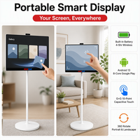 Support d'écran tactile rotatif portable de 27 à 32 pouces pour magasins de vêtements, tablettes, téléviseurs intelligents interactifs à définition HDTV rétroéclairés blancs
