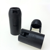 Vente en gros de supports de lampe en plastique noir et blanc E27 E14 pour douille d'ampoule