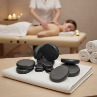 Set Pijat Batu Energi Alami Terapi Kecantikan Penyembuhan Termal Aromaterapi Pemanas Batu Basalt Panas Spa Rumah Pereda Stres