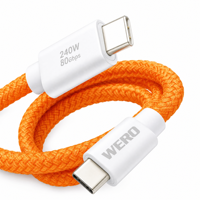 Câble Thunderbolt 5 80 Gbps USB-C 120 Gbps Câble de données 240 W PD 3.1 Certifié 8K Câble Thunderbolt 5 Pro pour station d'accueil d'ordinateur portable