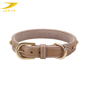 JANYO最新デザイン手作りソフトビーガンレザー犬の首輪とリーシュセット - Product Image 4