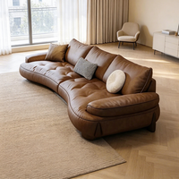 Ensemble de canapés en cuir de luxe italien pour salon, canapé droit combiné, mobilier de salon