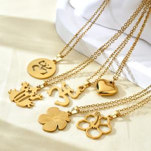 Collar con Colgante de Flor de Hibisco Hawaiano de Guam, Chapado en Oro de 18k, Acero Inoxidable, Joyería de Moda - Product Image 2