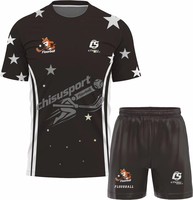 Ensemble de maillots de floorball professionnels, polyester respirant, uniforme de floorball personnalisé avec le nom de l'équipe pour les matchs de ligue