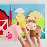 Livre sensoriel Montessori en feutre sur le thème de la ferme, éco-responsable et éducatif, pour les tout-petits et les enfants