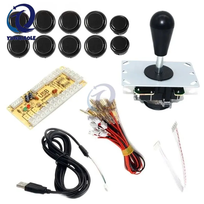 Kit Joystick Arcade fai da te 5 Pin cavo Joystick 24mm/30mm pulsanti Encoder Usb sfera ovale Joystick superiore 5 colore opzionale