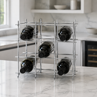 Porte-bouteilles à vin sur pied, organisateur de rangement multi-bouteilles pour comptoir et support de transport portable pour vin OEM ODM