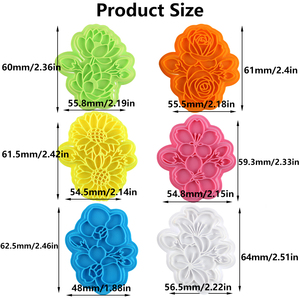 Ensemble de découpoirs à biscuits floraux 3D : Tournesol, Rose – Moules à biscuits floraux printemps-été – Outil de pâtisserie - Product Image 2