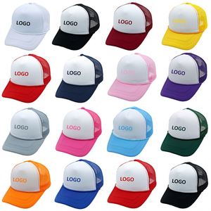Gorras Trucker de Malla con Visera Curva al por Mayor, Gorra Trucker de Espuma de 5 Paneles con Logotipo Bordado Personalizado y Cuerda - Product Image 2
