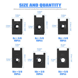 Assortiment de vis à écrou en U Winning Path Point, 225 pièces, noires, pour la réparation des garnitures de tableau de bord et de portières de voitures - Product Image 3