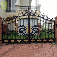 Porte fantaisie en fer forgé, fabrication chinoise de porte à rebond moderne,