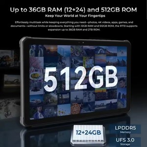 แท็บเล็ต OUKITEL RT10 แข็งแกร่งทนทาน หน้าจอ 11 นิ้ว FHD+IPS  ซีพียู MTK 7400X รองรับ 5G แบตเตอรี่ 25000mAh แรม 12GB (+24GB) ความจุ 512GB กล้อง 64MP ระบบปฏิบัติการ Android 15 พร้อมขาตั้ง - Product Image 5