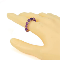 Neue personal isierte handgemachte Gold Wicklung sring Achat Perlen Amethyst Kristall ring weiblich verstellbarer Ring Kristalls chmuck