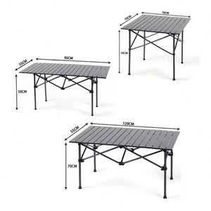Tables de pique-nique pliables légères et portables Oudtoor, réglables en hauteur, pour le camping en plein air - Product Image 1