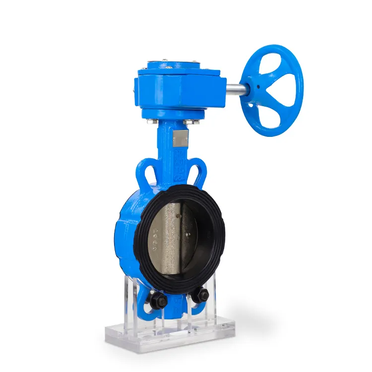 Válvula de mariposa de turbina de control de flujo tipo oblea para aceite Gas Agua y materiales Acero inoxidable disponible