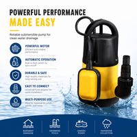 Pompe submersible à faible bruit 550W pour eau propre, débit max. 9500L/H, pompe de drainage solide 5mm pour contrôle des inondations en cave et drainage des eaux de pluie