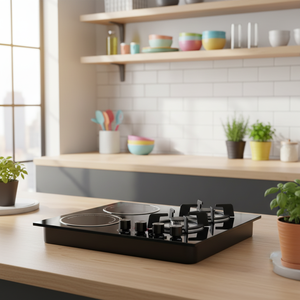 Table de cuisson multifonction intégrée à deux brûleurs gaz et deux plaques électriques, avec une efficacité énergétique de classe A, pour usage hôtelier et domestique - Product Image 4