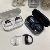 Écouteurs TWS Q65 avec annulation active du bruit, écouteurs à crochet d'oreille 5.3, son Hi-Fi, IPX4, affichage numérique Type-C