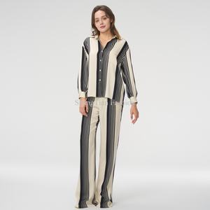 Pantalon large décontracté en lin et coton pour femme, style professionnel, avec logo personnalisé, vente en gros - Product Image 4