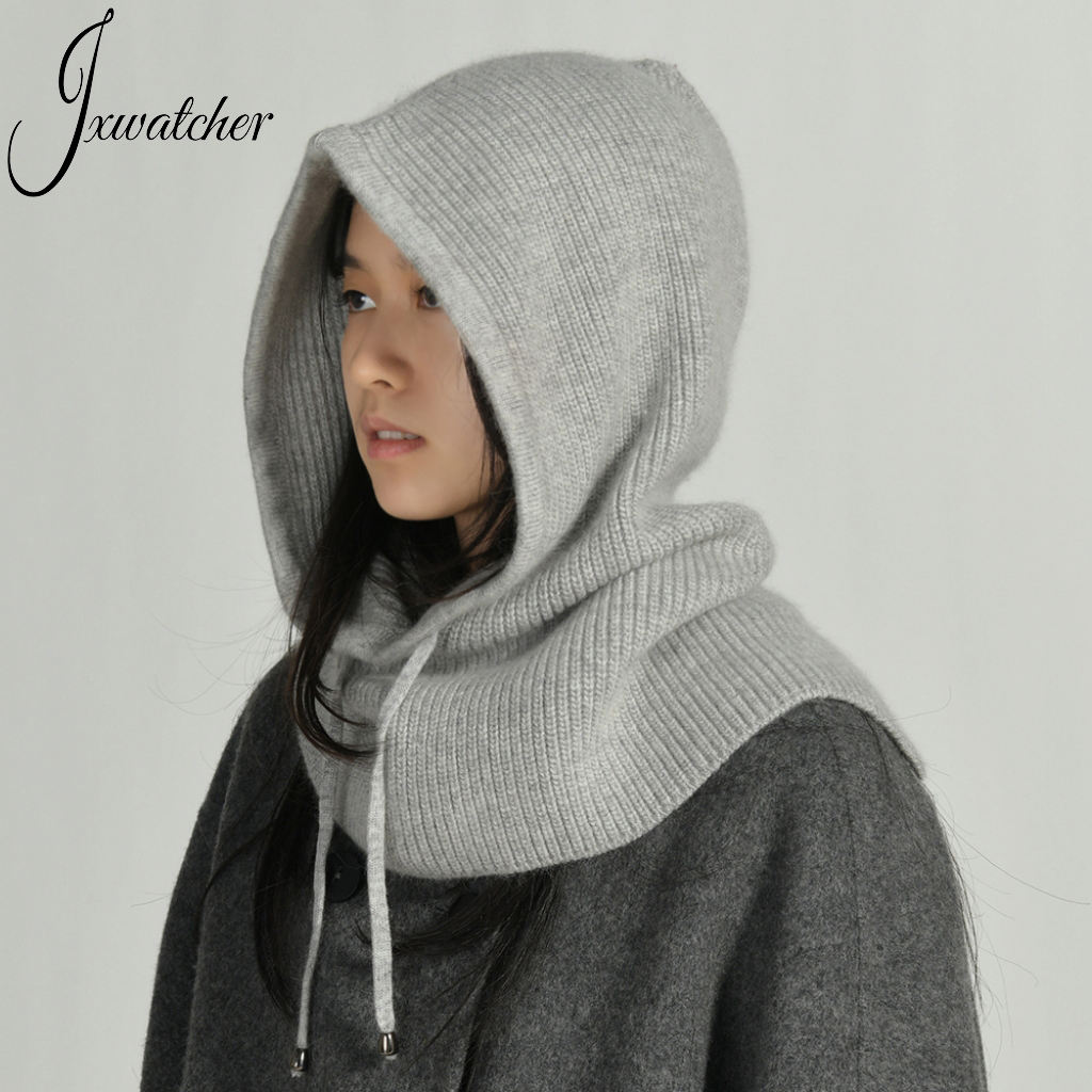 Scarf With Hoodie Hooded Scarf Knit Head Scarf Women Winter