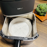Papier rond pour friteuse à air, sans cire, lisse, anti-taches, pour emballage alimentaire, idéal pour la cuisson des steaks