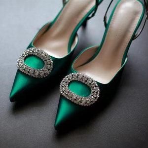 Zapatos de Tacón para Mujer 2022, Modelo Flower Spring Muyu, Estilo Europeo y Americano, Color Rojo, Hebilla de Una Línea, Punta Puntiaguda, Talla Única, Sandalias de Moda - Product Image 2