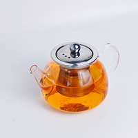 Théière de luxe en verre borosilicate de 600 à 1600 ml, résistante à la chaleur en acier inoxydable 304, sans BPA, écologique, compatible lave-vaisselle