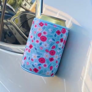 定制短瓶保温套，磁性氯丁橡胶保温套，带定制徽标，适用于罐装饮料，带磁铁的短瓶保温套 - Product Image 1