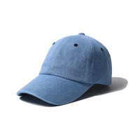 Casquette unisexe en jean bleu et blanc de 6 panneaux, chapeau en Denim personnalisé, casquette de Baseball